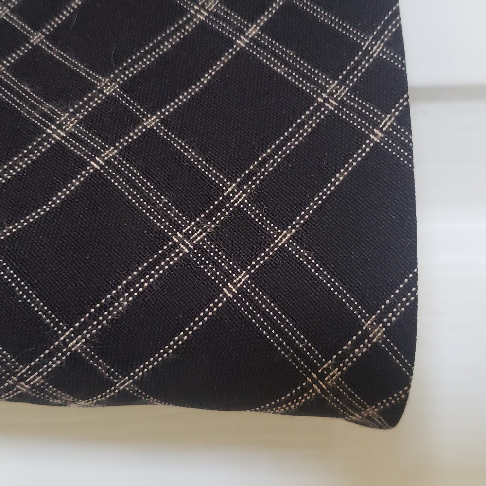 H&M Black Tan Plaid A‑Line Skirt | Classic Check Knee Length | Size 14 - Picture 7 of 11